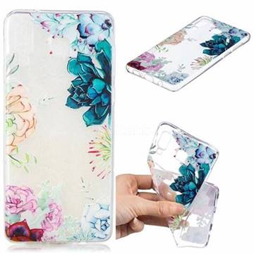 Gem Flower Clear Varnish Soft Phone Back Cover for Samsung Galaxy A8 Star (A9 Star)