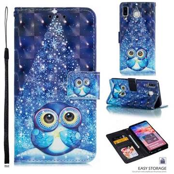 Stage Owl 3D Painted Leather Phone Wallet Case for Samsung Galaxy A8 Star (A9 Star)