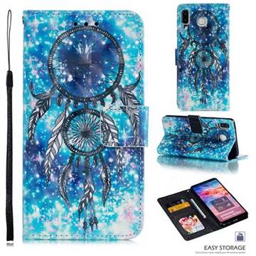 Blue Wind Chime 3D Painted Leather Phone Wallet Case for Samsung Galaxy A8 Star (A9 Star)