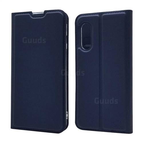 Ultra Slim Card Magnetic Automatic Suction Leather Wallet Case for Sharp AQUOS sense3 Lite SH-RM12 - Royal Blue