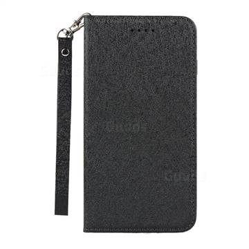 Ultra Slim Magnetic Automatic Suction Silk Lanyard Leather Flip Cover For Sharp Aquos Sense3 Lite Sh Rm12 Black Sharp Aquos Sense3 Lite Cases Guuds