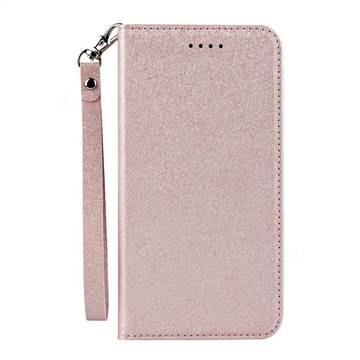 Ultra Slim Magnetic Automatic Suction Silk Lanyard Leather Flip Cover For Sharp Aquos Sense3 Lite Sh Rm12 Rose Gold Sharp Aquos Sense3 Lite Cases Guuds