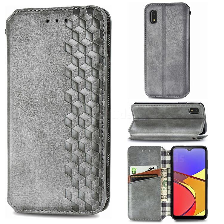 Ultra Slim Fashion Business Card Magnetic Automatic Suction Leather Flip Cover for Docomo Galaxy A21 Japan SC-42A - Grey