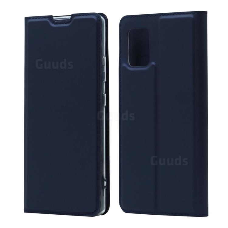 Ultra Slim Card Magnetic Automatic Suction Leather Wallet Case for Docomo Galaxy A51 5G SC-54A - Royal Blue