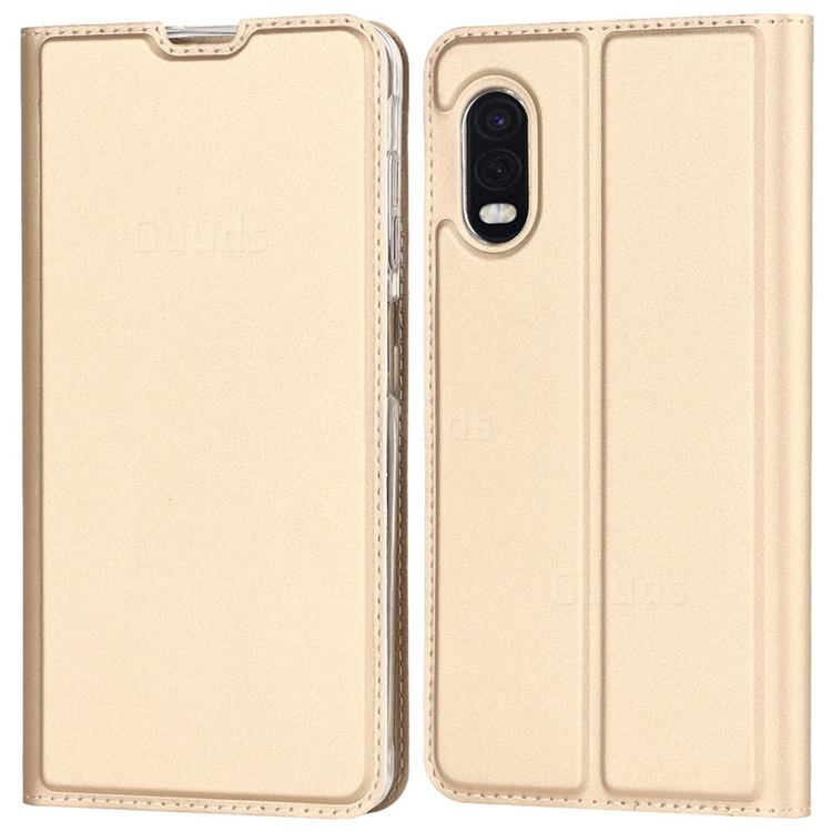 Ultra Slim Card Magnetic Automatic Suction Leather Wallet Case for Samsung Galaxy Xcover Pro G715 - Champagne