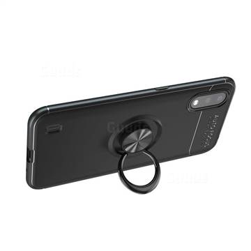 Auto Focus Invisible Ring Holder Soft Phone Case for Samsung Galaxy A01 - Black