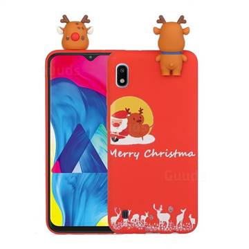 Moon Santa and Elk Christmas Xmax Soft 3D Doll Silicone Case for Samsung Galaxy A01