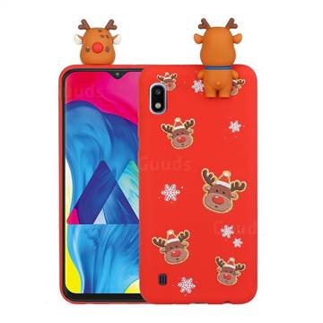 Elk Snowflakes Christmas Xmax Soft 3D Doll Silicone Case for Samsung Galaxy A01