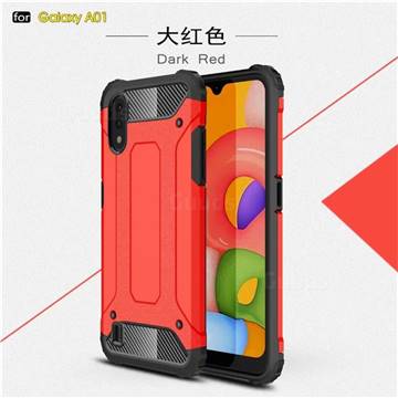 King Kong Armor Premium Shockproof Dual Layer Rugged Hard Cover for Samsung Galaxy A01 - Big Red