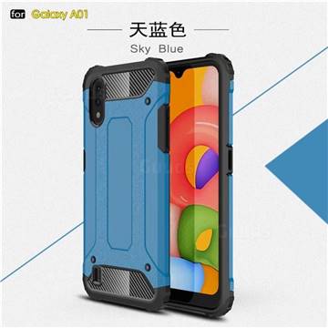 King Kong Armor Premium Shockproof Dual Layer Rugged Hard Cover for Samsung Galaxy A01 - Sky Blue