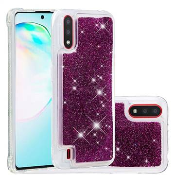 Dynamic Liquid Glitter Quicksand Sequins TPU Phone Case for Samsung Galaxy A01 - Purple