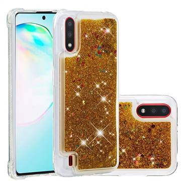 Dynamic Liquid Glitter Quicksand Sequins TPU Phone Case for Samsung Galaxy A01 - Golden
