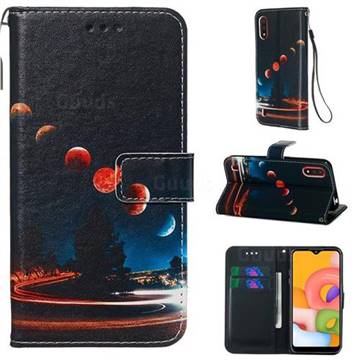 Wandering Earth Matte Leather Wallet Phone Case for Samsung Galaxy A01