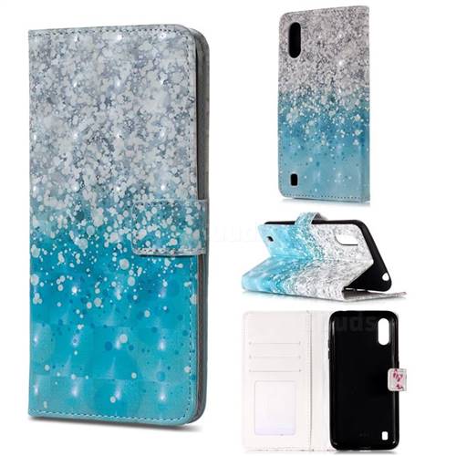 Sea Sand 3D Painted Leather Phone Wallet Case for Samsung Galaxy A01