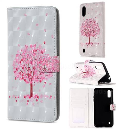 Sakura Flower Tree 3D Painted Leather Phone Wallet Case for Samsung Galaxy A01