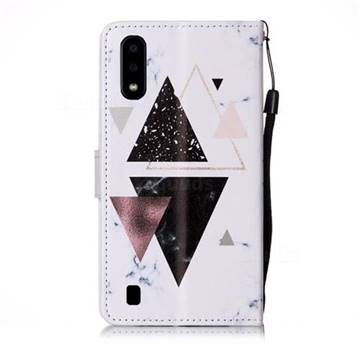 Triangle Marble Smooth Leather Phone Wallet Case for Samsung Galaxy A01 ...