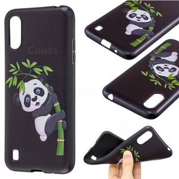 Bamboo Panda 3D Embossed Relief Black Soft Back Cover for Samsung Galaxy A01
