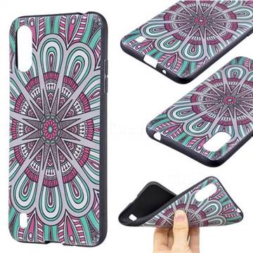 Mandala 3D Embossed Relief Black Soft Back Cover for Samsung Galaxy A01
