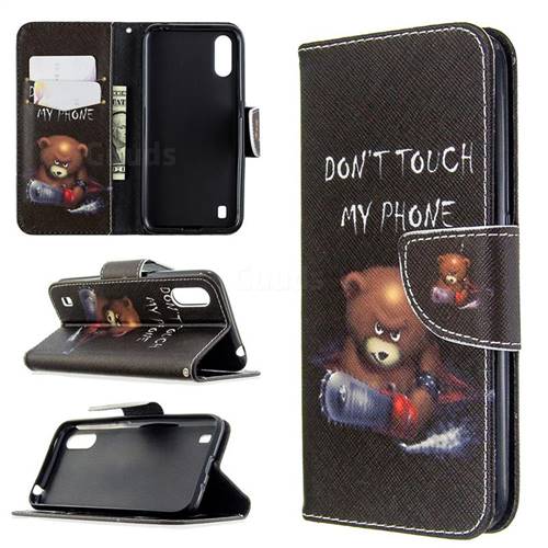 Chainsaw Bear Leather Wallet Case for Samsung Galaxy A01