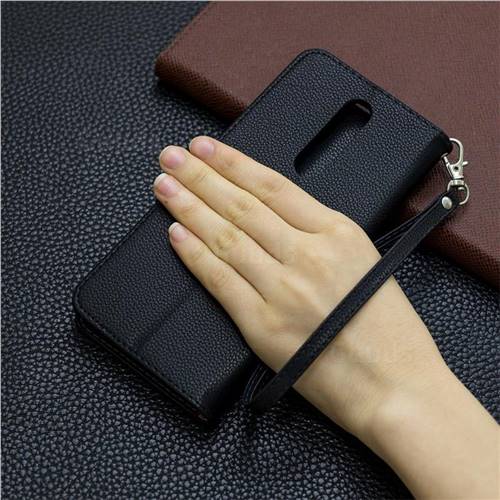 Classic Luxury Litchi Leather Phone Wallet Case For Samsung Galaxy A01 Black Galaxy A01