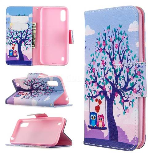 Tree and Owls Leather Wallet Case for Samsung Galaxy A01