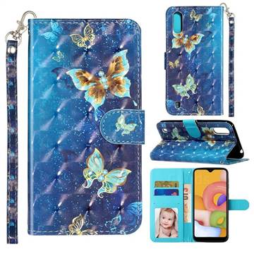 Rankine Butterfly 3D Leather Phone Holster Wallet Case for Samsung Galaxy A01