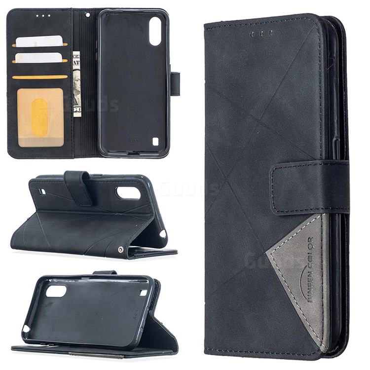 Binfen Color BF05 Prismatic Slim Wallet Flip Cover for Samsung Galaxy A01 - Black