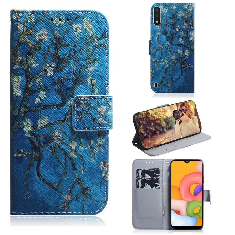 Apricot Tree PU Leather Wallet Case for Samsung Galaxy A01