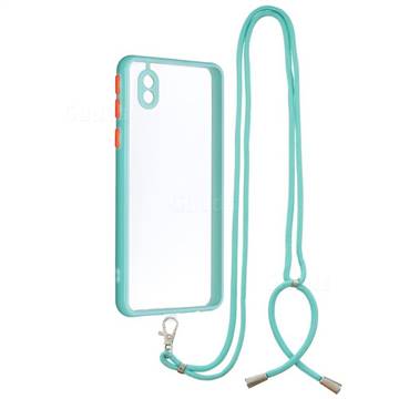 Necklace Cross-body Lanyard Strap Cord Phone Case Cover for Samsung Galaxy A01 Core - Blue