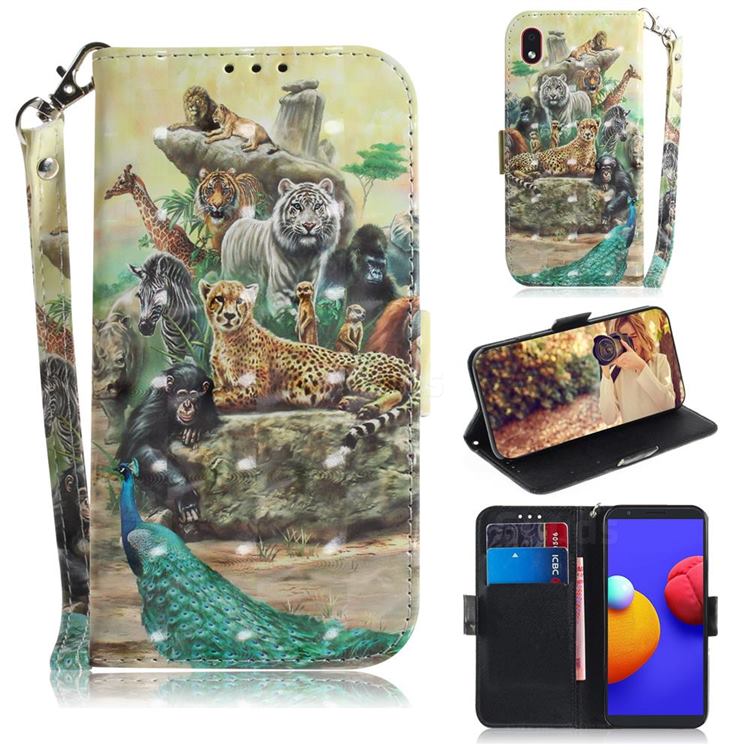 Beast Zoo 3D Painted Leather Wallet Phone Case for Samsung Galaxy A01 Core