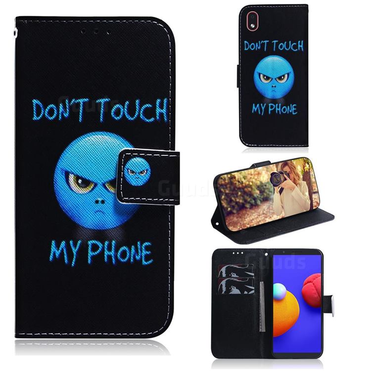 Not Touch My Phone PU Leather Wallet Case for Samsung Galaxy A01 Core
