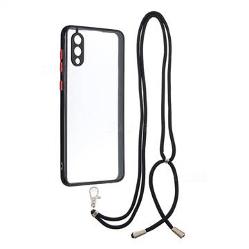 Necklace Cross-body Lanyard Strap Cord Phone Case Cover for Samsung Galaxy A02 - Black