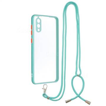 Necklace Cross-body Lanyard Strap Cord Phone Case Cover for Samsung Galaxy A02 - Blue