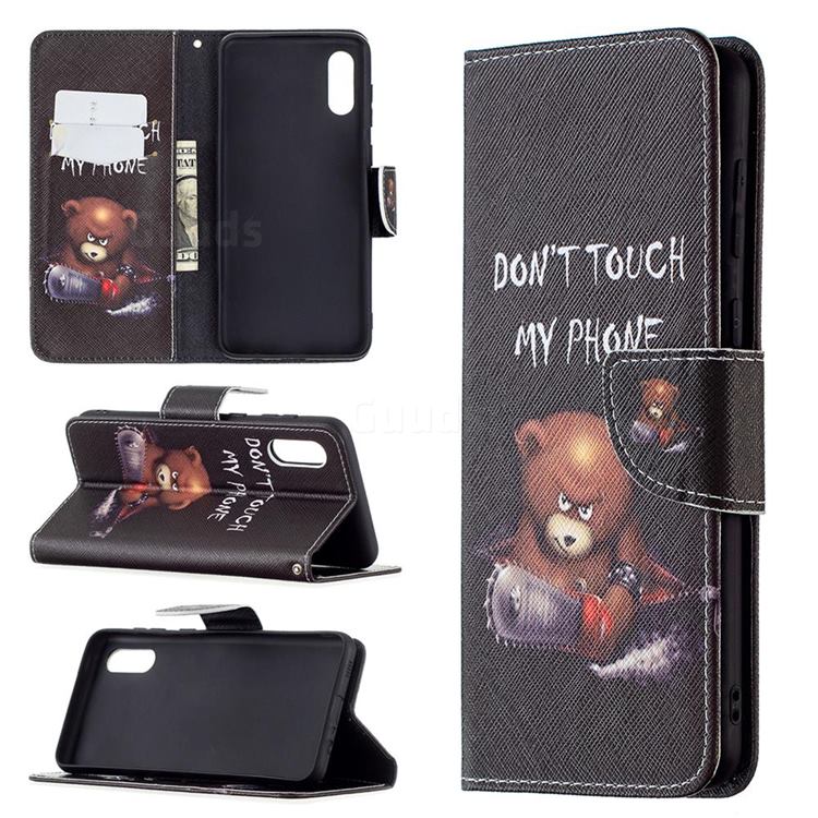 Chainsaw Bear Leather Wallet Case for Samsung Galaxy A02