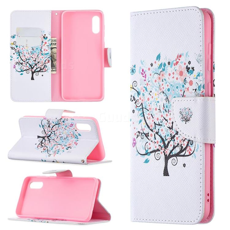 Colorful Tree Leather Wallet Case for Samsung Galaxy A02