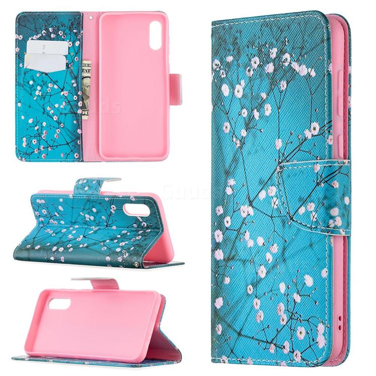 Blue Plum Leather Wallet Case for Samsung Galaxy A02