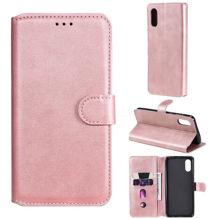 Retro Calf Matte Leather Wallet Phone Case for Samsung Galaxy A02 - Pink