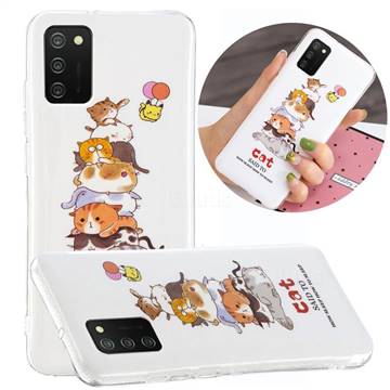 Cute Cat Noctilucent Soft TPU Back Cover for Samsung Galaxy A02s