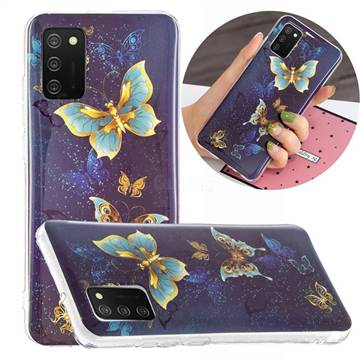 Golden Butterflies Noctilucent Soft TPU Back Cover for Samsung Galaxy A02s
