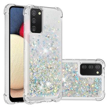 Dynamic Liquid Glitter Sand Quicksand Star TPU Case for Samsung Galaxy A02s - Silver