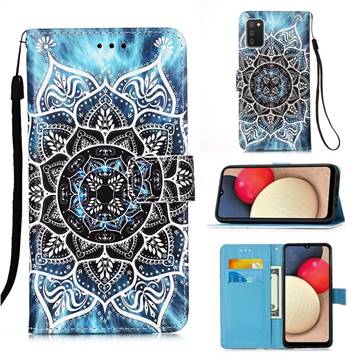 Underwater Mandala Matte Leather Wallet Phone Case for Samsung Galaxy A02s