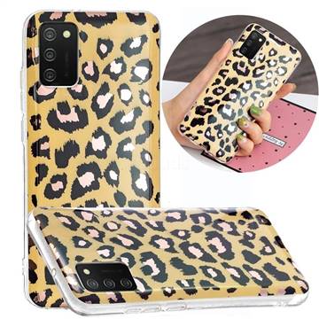 Leopard Galvanized Rose Gold Marble Phone Back Cover for Samsung Galaxy A02s