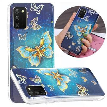 Golden Butterfly Painted Galvanized Electroplating Soft Phone Case Cover for Samsung Galaxy A02s