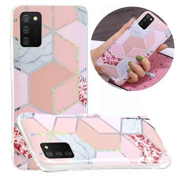 Pink Marble Painted Galvanized Electroplating Soft Phone Case Cover for Samsung Galaxy A02s