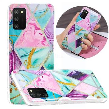 Triangular Marble Painted Galvanized Electroplating Soft Phone Case Cover for Samsung Galaxy A02s