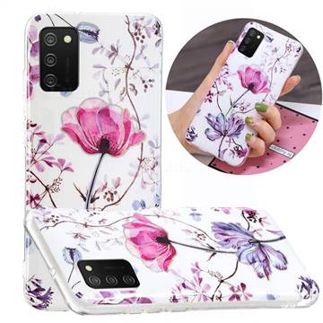 Magnolia Painted Galvanized Electroplating Soft Phone Case Cover for Samsung Galaxy A02s