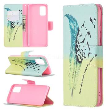 Feather Bird Leather Wallet Case for Samsung Galaxy A02s