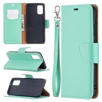 Classic Luxury Litchi Leather Phone Wallet Case for Samsung Galaxy A02s - Green