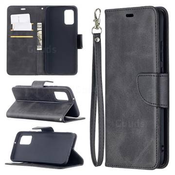 Classic Sheepskin PU Leather Phone Wallet Case for Samsung Galaxy A02s - Black