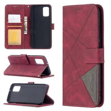 Binfen Color BF05 Prismatic Slim Wallet Flip Cover for Samsung Galaxy A02s - Red